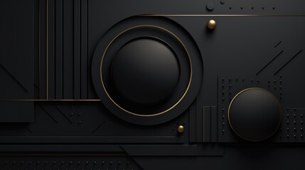 Fototapeta na wymiar A black and gold abstract background with circles, Black Friday background