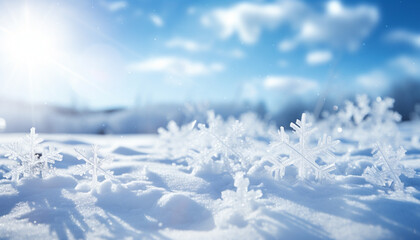 Fototapeta na wymiar snow with snowflakes