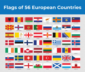 Flags of 12 European Countries