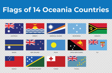 Flags of 12 Oceania Countries