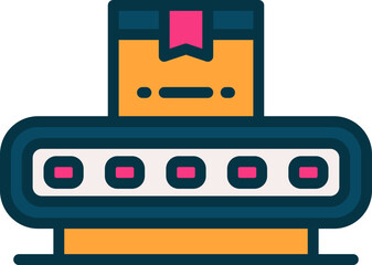 conveyor belt filled color icon. vector icon for your website, mobile, presentation, and logo design.