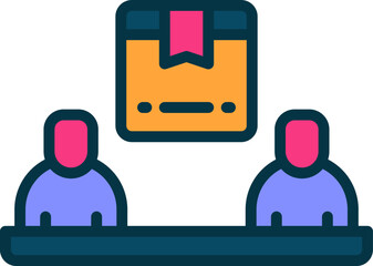 teamwork filled color icon. vector icon for your website, mobile, presentation, and logo design.