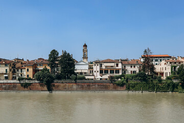 Obraz premium View of the center of Verona across the Adige River