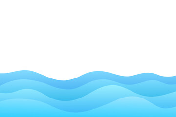Blue Wave Water Element Vector Background. Liquid Flow Curve Wavy Border Frame Wallpaper Presentation Education Business Design Ocean Sea Summer Gradient Flat Normal Simple
