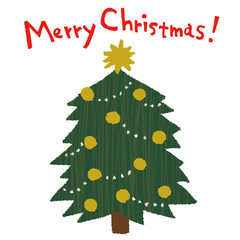シンプルなクリスマスツリーのイラスト