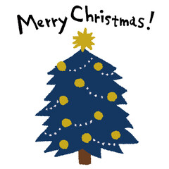 シンプルなクリスマスツリーのイラスト