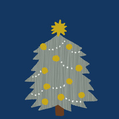 シンプルなクリスマスツリーのイラスト