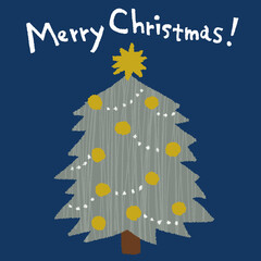 シンプルなクリスマスツリーのイラスト