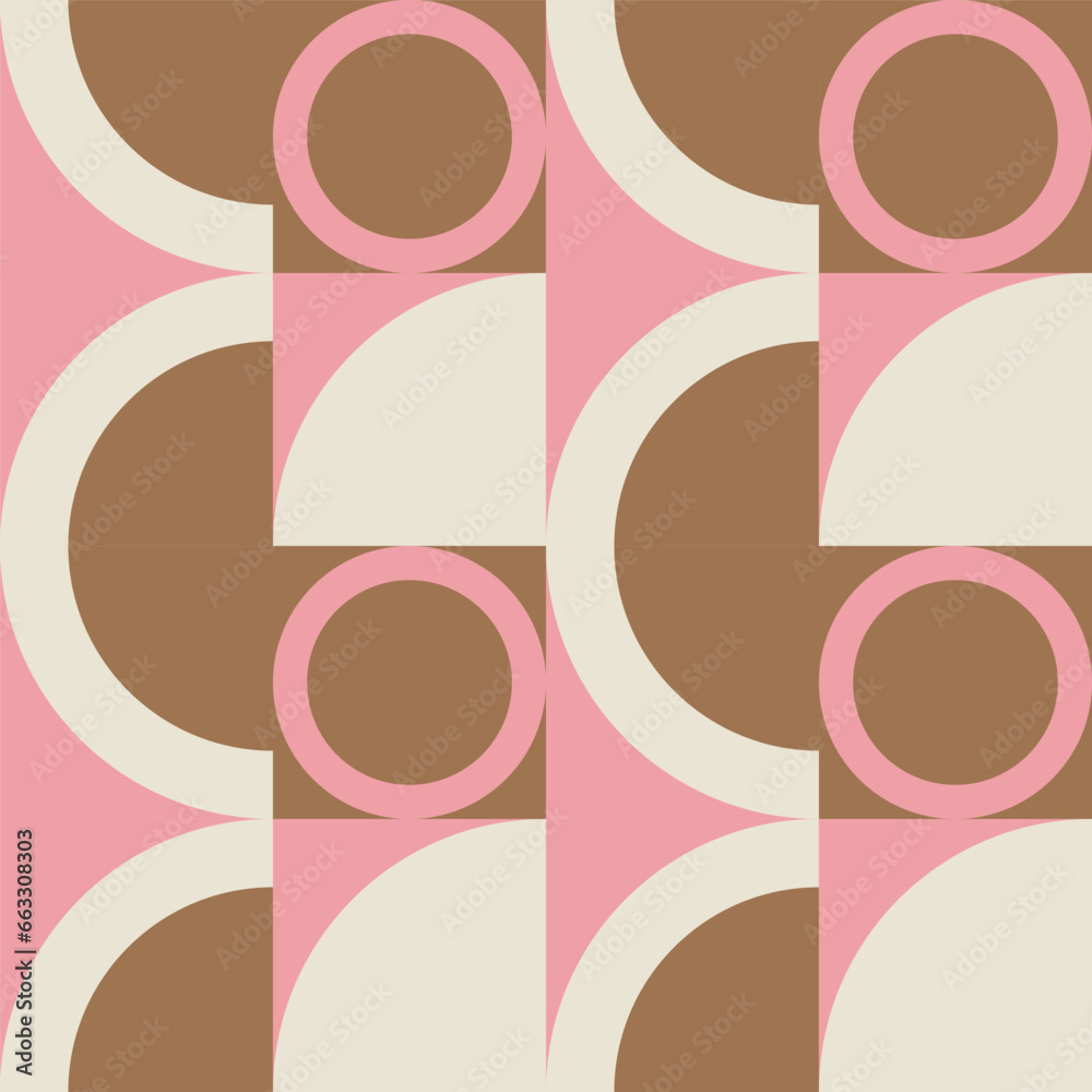 Aufkleber abstract vector background made with simple geometric shapes. mid century modern inspired seamless c