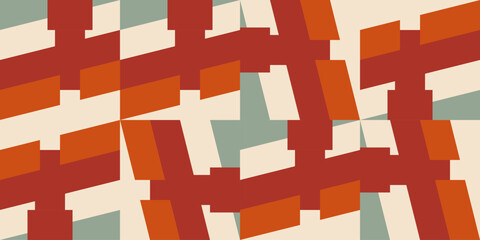 Modern vector abstract  geometric background with rectangles and squares  in retro scandinavian style. Pastel colored simple shapes graphic diagonal pattern. Abstract mosaic artwork.