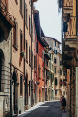 Verona, Italy - August 17, 2023: Street in the center of Verona, Italy