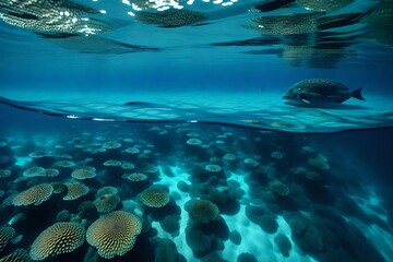 coral reef in aquarium