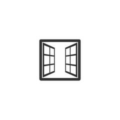 Open window icon in flat style isolated background. For your design, logo. Vector illustration