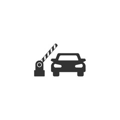 Open barrier, car vector icon on white