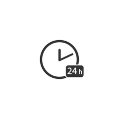 Open 24 hours a day icons. Vector