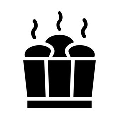 hot stone glyph icon illustration vector graphic. Simple element illustration vector graphic, suitable for app, websites, and presentations isolated on white background