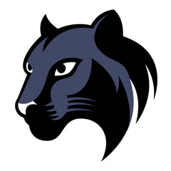 black panther head mascot logo icon face emblem flat vector illustration