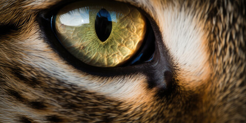 Lynx's eye closeup. Wildlife macro photography