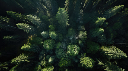 Aerial View of Redwood Trees