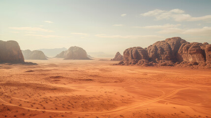 Fototapeta na wymiar Aerial View of Red Desert