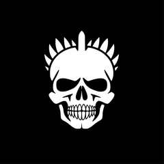 Skull - Black and White Isolated Icon - Vector illustration