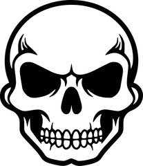 Obraz premium Skull - Black and White Isolated Icon - Vector illustration