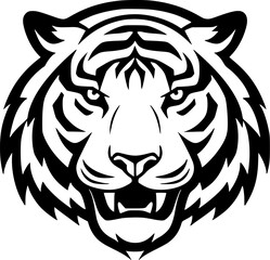 Tiger | Black and White Vector illustration