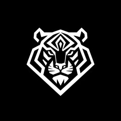 Obraz premium Tiger | Black and White Vector illustration
