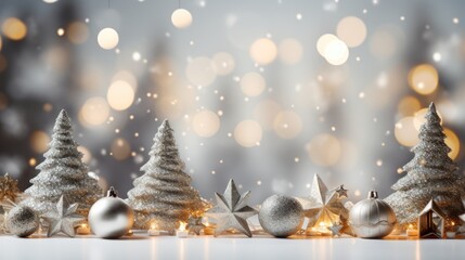 Fototapeta na wymiar Beautiful Christmas background with Christmas balls and gifts