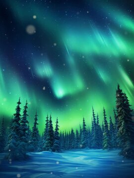 Aurora borealis milky way galaxy. Vertical video for business.