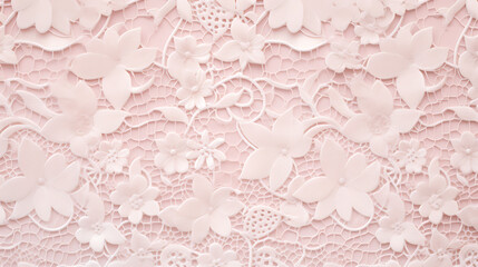 Fototapeta premium an intricate lace texture background in a soft, pastel color palette, perfect for adding a touch of elegance and femininity to wedding invitations, stationery, and textile designs 