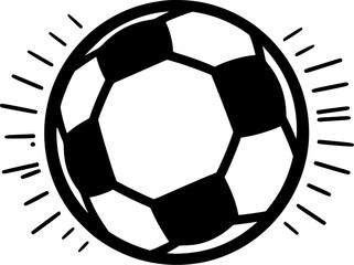 Football - Black and White Isolated Icon - Vector illustration