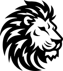 Lion - Black and White Isolated Icon - Vector illustration