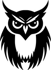 Owl - Black and White Isolated Icon - Vector illustration