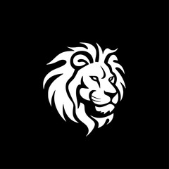 Fototapeta premium Lion - Black and White Isolated Icon - Vector illustration