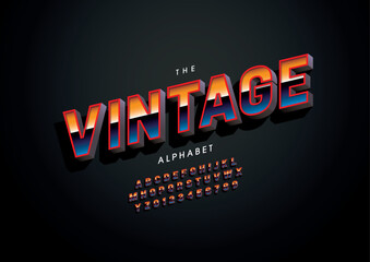 Vector of stylized modern font and alphabet