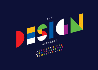 Vector of stylized modern font and alphabet