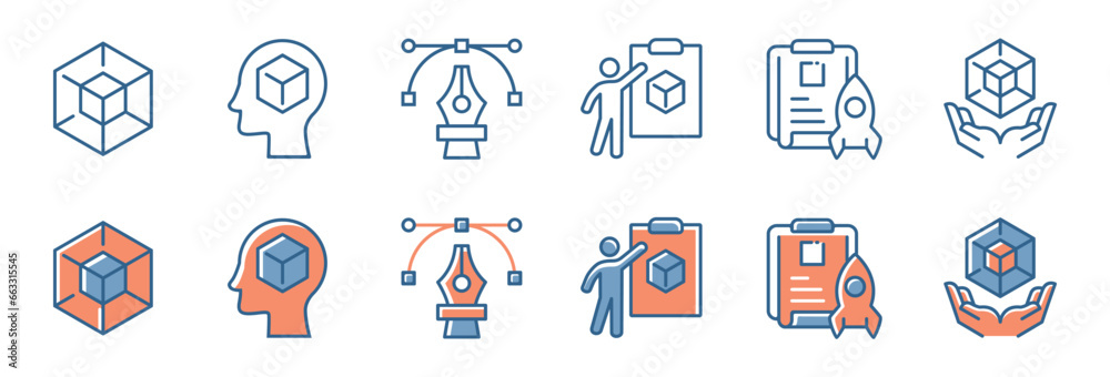 Canvas Prints creative startup project icon set business create visual idea blueprint innovation model vector coll