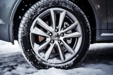 Winter tire close-up