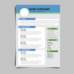Obraz premium Resume CV vector Graphic Templates design