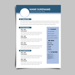 Resume CV vector Graphic Templates design