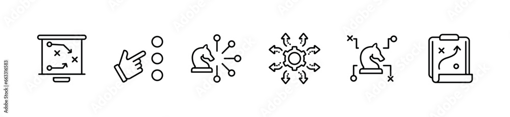 Poster business action strategy marketing success target decision making icon vector objective planning opt