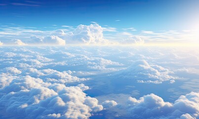 Fototapeta na wymiar impressive image of an aerial view of beautiful clouds on a lovely day. Generative AI