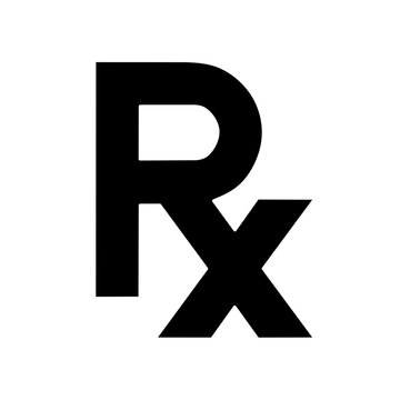 RX symbol vector.prescription icon on white background