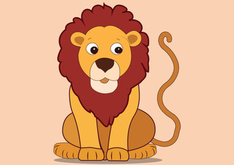 lion cartoon waving