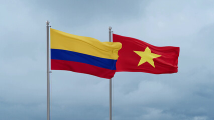 Vietnam and Brazil flag