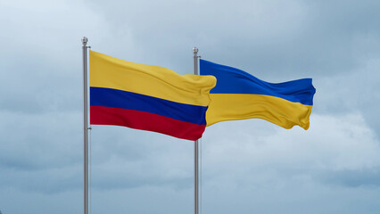Ukraine and Brazil flag