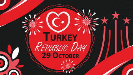 Turkey Republic Day vector banner design. Happy Turkey Republic Day modern minimal graphic poster illustration.
