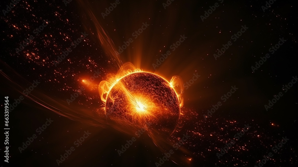 Wall mural singularity black hole in space cosmic fictional graphics, an object in deep space