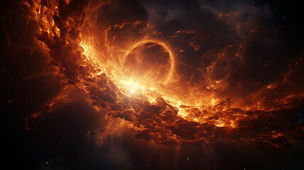 supernova, explosion of a star in deep space, astronomy phenomenon, fictional graphics